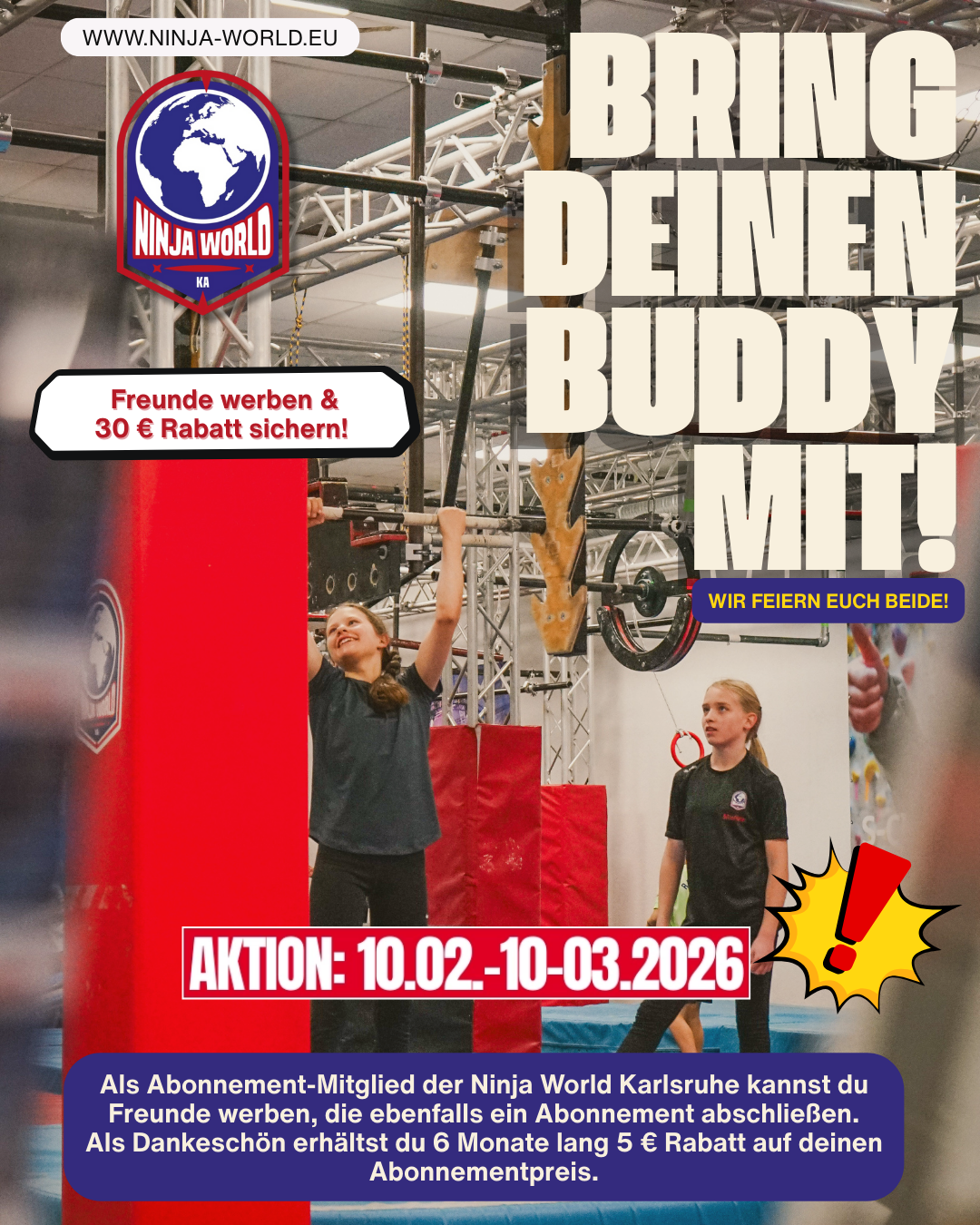 Faschingscamp 2026 in der Ninja World Karlsruhe